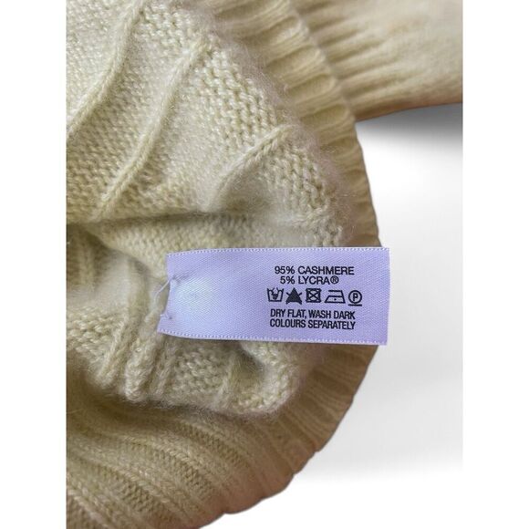 UNGER COLLECTION Women’s M Cashmere cardigan Light yellow Button Up Long Sleeve - Picture 6 of 11